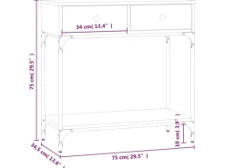 vidaXL Konsolentisch Schwarz 75x34,5x75 cm Holzwerkstoff Modell 1