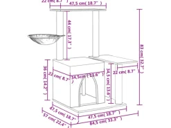 Katzenbedarf^vidaXL Kratzbaum mit Sisal-KratzSäulen Creme 83 cm Modell 3