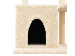 Katzenbedarf^vidaXL Kratzbaum mit Sisal-KratzSäulen Creme 83 cm Modell 3