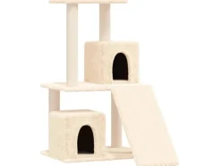 Katzenbedarf^vidaXL Kratzbaum mit Sisal-KratzSäulen Creme 82 cm Modell 3