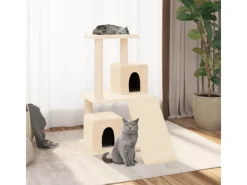 Katzenbedarf^vidaXL Kratzbaum mit Sisal-KratzSäulen Creme 82 cm Modell 3