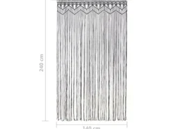 Türvorhänge^vidaXL Makramee Vorhang Anthrazit 140x240 cm Baumwolle Modell 1