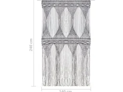 Türvorhänge^vidaXL Makramee Vorhang Anthrazit 140x240 cm Baumwolle Modell 5
