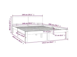 vidaXL Massivholzbett Kiefer 140x200 cm1137029