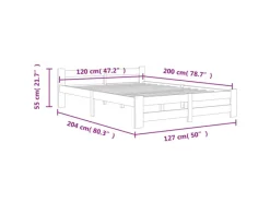 vidaXL Massivholzbett Kiefer 120x200 cm649442