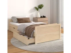 vidaXL Massivholzbett mit Schubladen Kiefer 90x200 cm1115420