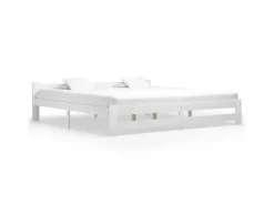 Betten^vidaXL Massivholzbett Weiß Kiefer 200x200 cm649453