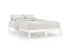 Betten^vidaXL Massivholzbett Weiß 135x190 cm 4FT6 Double1134989