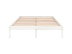 Betten^vidaXL Massivholzbett Weiß 135x190 cm 4FT6 Double1134989