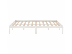 Betten^vidaXL Massivholzbett Weiß 135x190 cm 4FT6 Double1134989