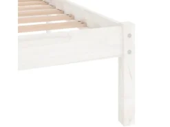 Betten^vidaXL Massivholzbett Weiß 135x190 cm 4FT6 Double1134989