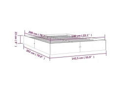 vidaXL Massivholzbett Weiß 140x200 cm1279634