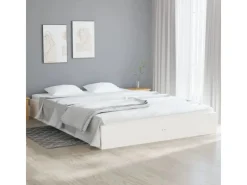 vidaXL Massivholzbett Weiß 140x200 cm1279634
