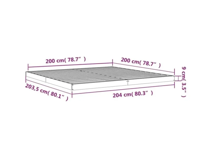 Betten^vidaXL Massivholzbett 200x200 cm Kiefer 823424
