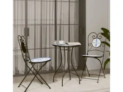 Mosaik^vidaXL Mosaik-Bistrotisch und Weiß Ø50x70 cm Keramik 4003399