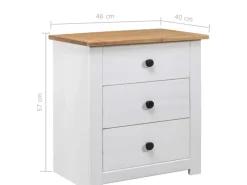 Vasen^vidaXL Nachttisch Weiß 46 x 40 x 57 cm Panama-Kiefer