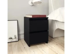 vidaXL Nachttische 2 Stk Schwarz 30x30x40 cm Holzwerkstoff