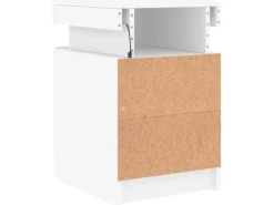 vidaXL Nachttische mit LED-Leuchten 2 Stk Weiß 35x39x55 cm