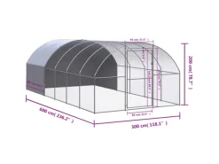 Kleintierbedarf^vidaXL Outdoor-Hühnerstall 3x6x2 m Verzinkter Stahl