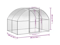 Kleintierbedarf^vidaXL Outdoor-Hühnerstall 3x2x2 m Verzinkter Stahl
