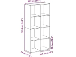 Bücherregale^vidaXL Raumteiler Bücherregal Weiß 69,5 x 29 x 137,5 cm Holzwerkstoff 858021