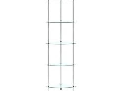 Büroregale^vidaXL Regal mit 5 Ablagen Transparent 30x30x130 cm Hartglas