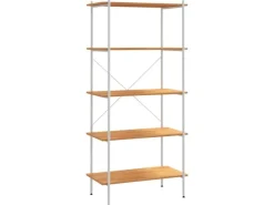 Büroregale^vidaXL Regal mit 5 Böden Weiß und Eiche-Optik 80x40x163 cm