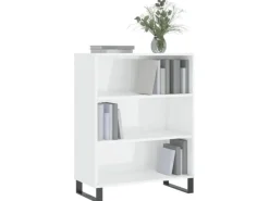 Sideboards^vidaXL Regalschrank Hochglanz-Weiß 69,5x32,5x90 cm Holzwerkstoff 828390