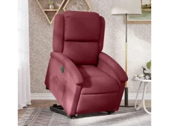 Sessel^vidaXL Relaxsessel mit Aufstehhilfe Elektrisch Weißrot Stoff Modell 7