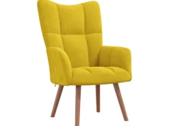 Sessel^vidaXL Relaxsessel mit Hocker Senfgelb Samt Modell 6