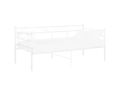 Betten^vidaXL Schlafsofa Bettgestell Weiß Metall 90x200 cm650976