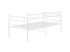 Betten^vidaXL Schlafsofa Bettgestell Weiß Metall 90x200 cm650976