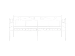 Betten^vidaXL Schlafsofa Bettgestell Weiß Metall 90x200 cm650976