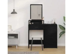 vidaXL Schminktisch mit Regal Schwarz Eichen-Optik 50 x 41 x 140 cm 865128