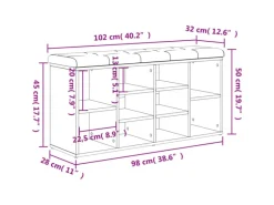 Sitzbänke^vidaXL Schuhbank Weiß 102x32x50 cm Holzwerkstoff