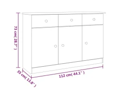 vidaXL Sideboard ALTA 112x35x73 cm Massivholz Kiefer 353937