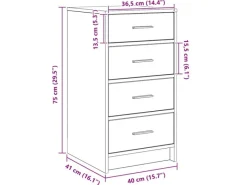 vidaXL Sideboard Artisan-Eiche 40 x 41 x 75 cm Holzwerkstoff 865063