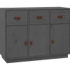 vidaXL Sideboard Grau 100x40x75 cm Massivholz Kiefer 820149