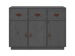 vidaXL Sideboard Grau 100x40x75 cm Massivholz Kiefer 820149