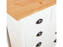 vidaXL Sideboard Hill Weiß 79x40x80 cm Massivholz Kiefer 288918