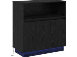 vidaXL Sideboard mit LED Schwarz Eichen-Optik 71 x 34,5 x 75 cm 869651
