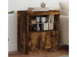 vidaXL Sideboard mit LED-Leuchten Räuchereiche 60x37x67 cm 836655