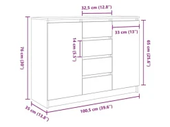 vidaXL Sideboard mit Schubladen Sonoma-Eiche 100,5x35x76 cm 3328446
