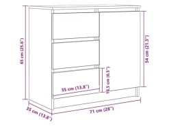 Sideboards|Kommode^vidaXL Sideboard mit Schublade Weiß 71x35x65 cm Holzwerkstoff 861571