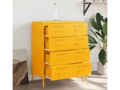 vidaXL Sideboard Senf 68x39x89 cm Stahl 842985