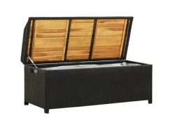 Sitzbänke^vidaXL Sitzbank mit Stauraum 120 cm Poly Rattan Schwarz