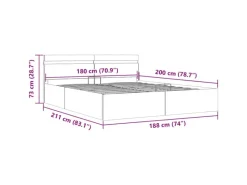 Betten^vidaXL Stauraumbett Hydraulisch mit LED Kunstleder 180x200 cm 285545