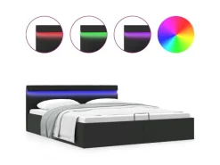 Betten^vidaXL Stauraumbett Hydraulisch mit LED Kunstleder 180x200 cm 285545