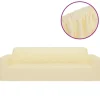 Kissenbezüge^vidaXL Stretch Sofahusse 3-Sitzer Creme Polyester-Jersey