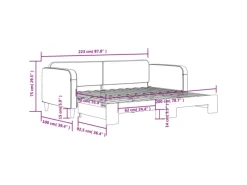 Betten^vidaXL Tagesbett Ausziehbar Schwarz 90x200 cm Stoff1898346